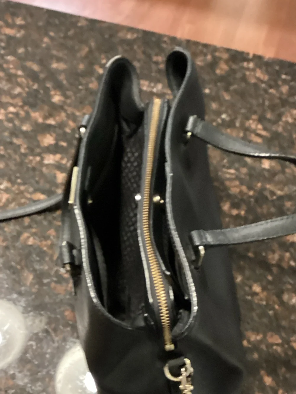 kate spade Black Saffiano Leather Top-Handle Tote